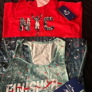 New Balance 2022 Edition Graphic Runners Tank Top and Teal Finisher Tank Bundle